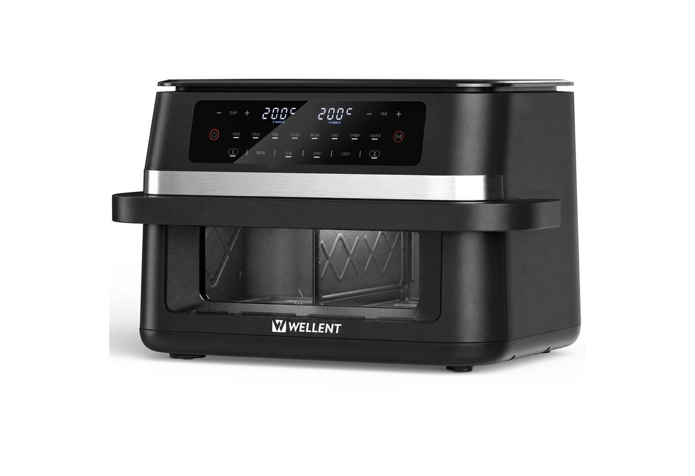 WELLENT Heißluftfritteuse DUAF-LR-100A, 2950 W, Mit 2950 W, Innenlicht, SYNC, DUAL, Shake-Funktion und 8 Programmen Bild 4