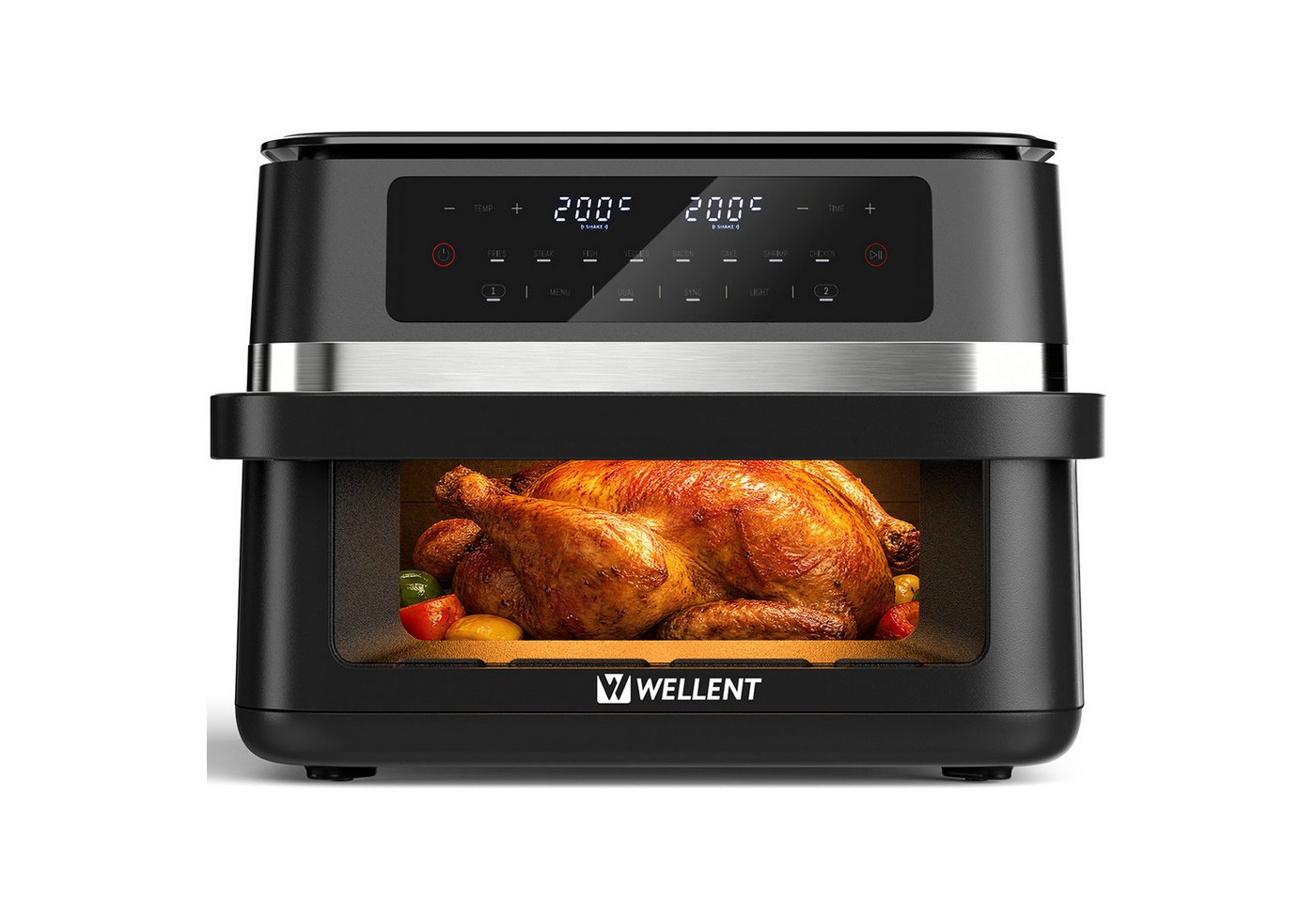 WELLENT Heißluftfritteuse DUAF-LR-100A, 2950 W, Mit 2950 W, Innenlicht, SYNC, DUAL, Shake-Funktion und 8 Programmen Bild 5