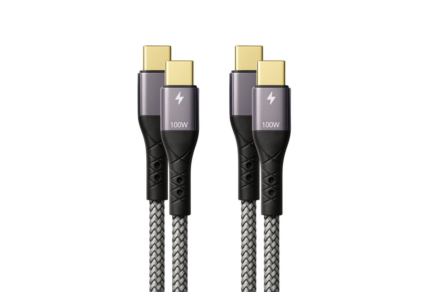 ProfiPatch ProfiPatch USB C Kabelset 100W PD 3.0 5A E-Mark Chip 2x1m Goldkontakt USB-Kabel