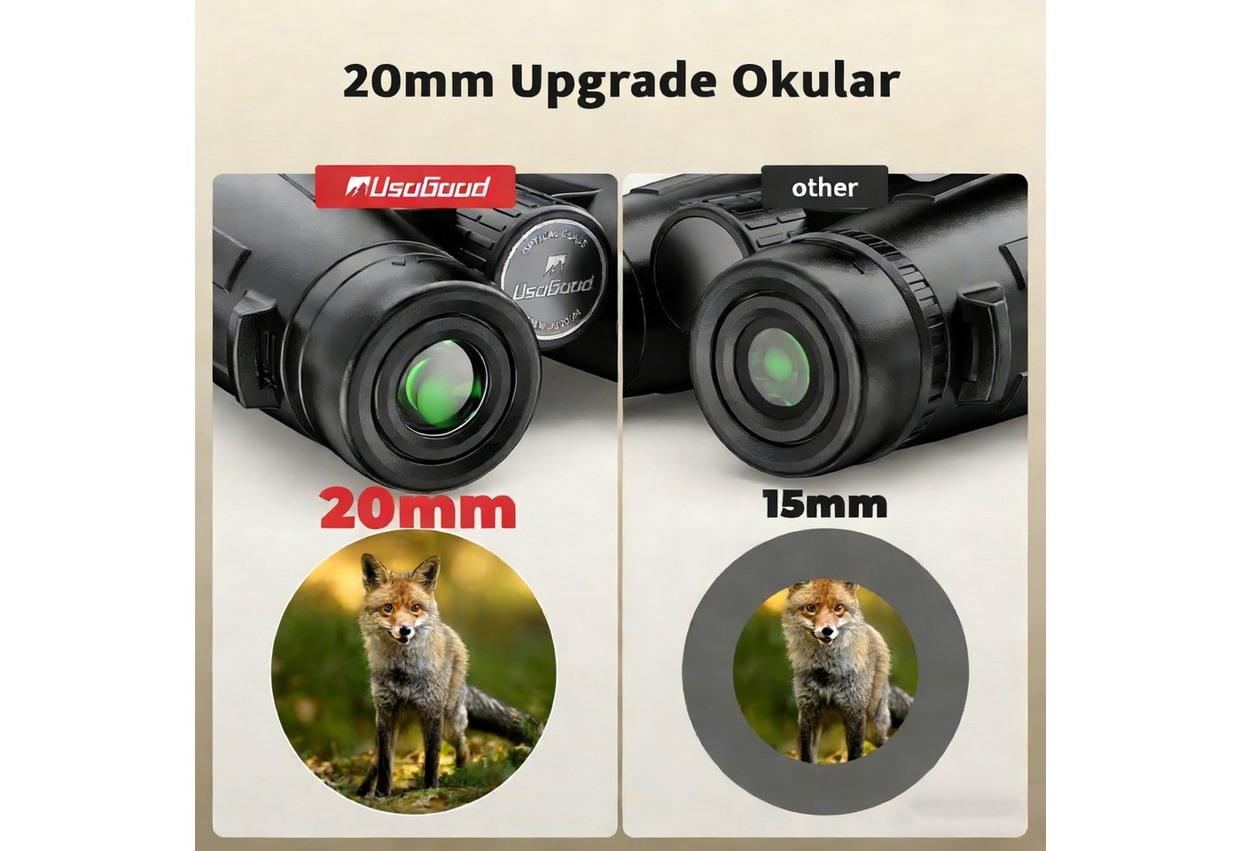 Usogood Fernglas 12x50 HD Kompakte Ferngläser wasserdicht für Jagd Fernglas (für Vogelbeobachtung, Jagd, Sightseeing, Sport und Konzerte, Reisen)