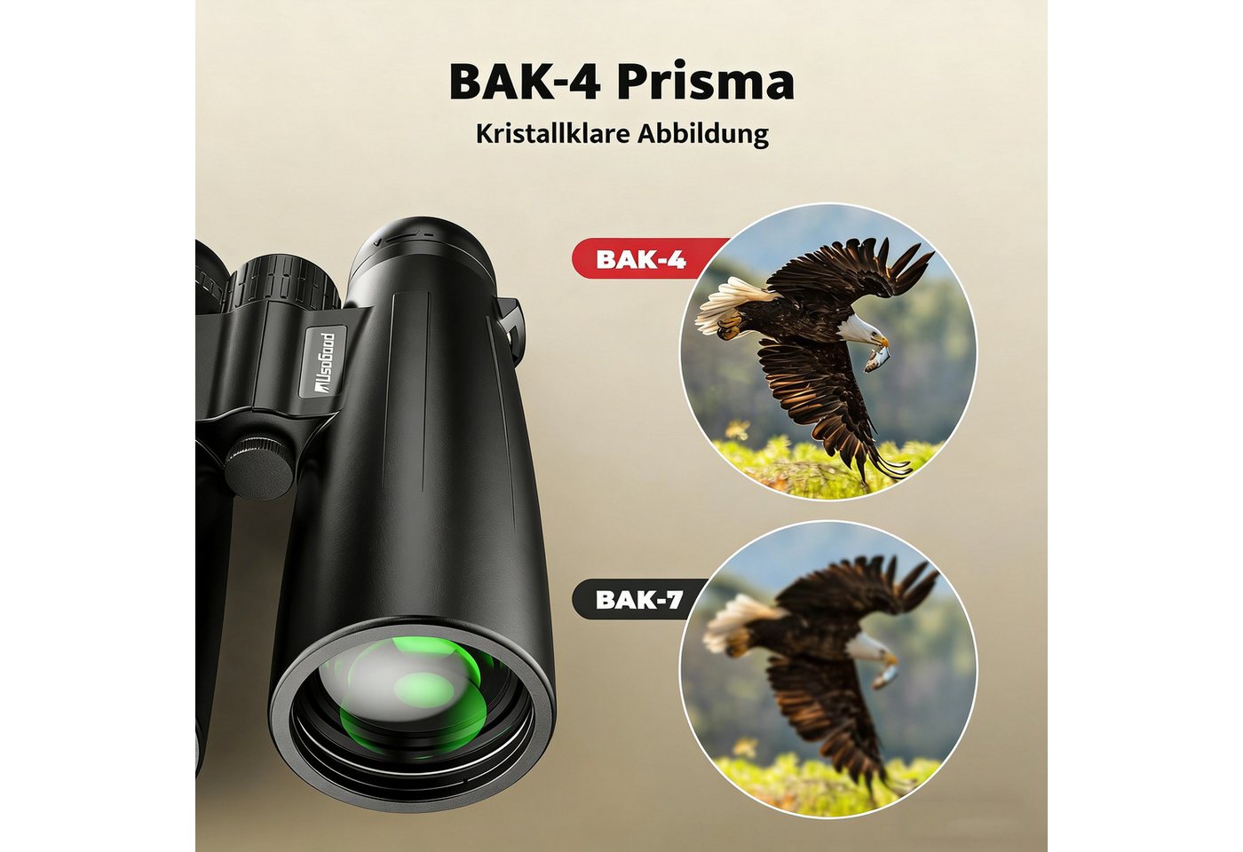 Usogood Fernglas 12x50 HD Kompakte Ferngläser wasserdicht für Jagd Fernglas (für Vogelbeobachtung, Jagd, Sightseeing, Sport und Konzerte, Reisen) Bild 3