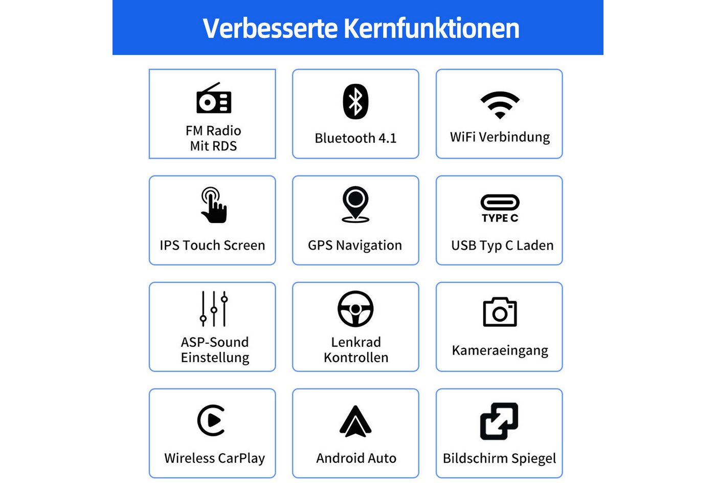 ESSGOO Android 15 4+64G Für Nissan Navara D40 2006-12 Autoradio WIFI GPS Navi Autoradio (DAB+ (optional), DAB (optional), 4+64GB(optional), RDS, AM, FM, Carplay Android Auto Bluetooth EQ USB GPS Navi WIFI Touchscreen) Bild 3