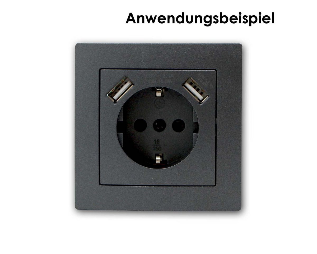 McPower FLAIR Schutzkontakt-Steckdose mit 2x USB, oRahmen USB-Kabel Bild 3