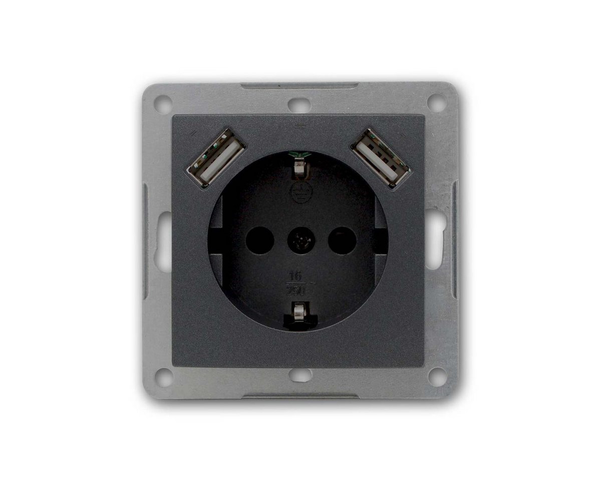 McPower FLAIR Schutzkontakt-Steckdose mit 2x USB, oRahmen USB-Kabel Bild 4