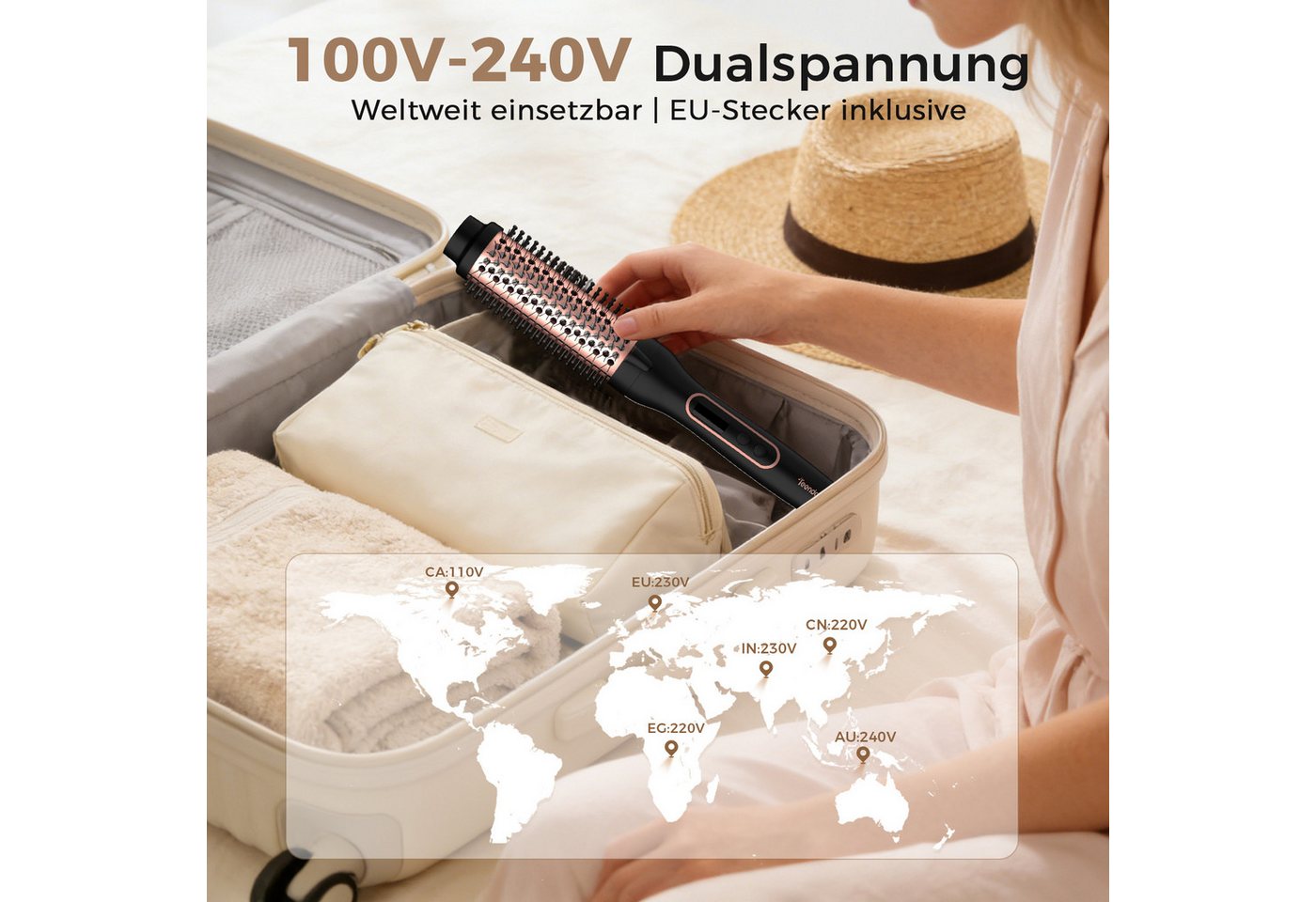 Teendow Warmluftbürste Warmluftbürste C9310-38 3-in-1 Airstyler mit Ionen Infrarot Bild 5