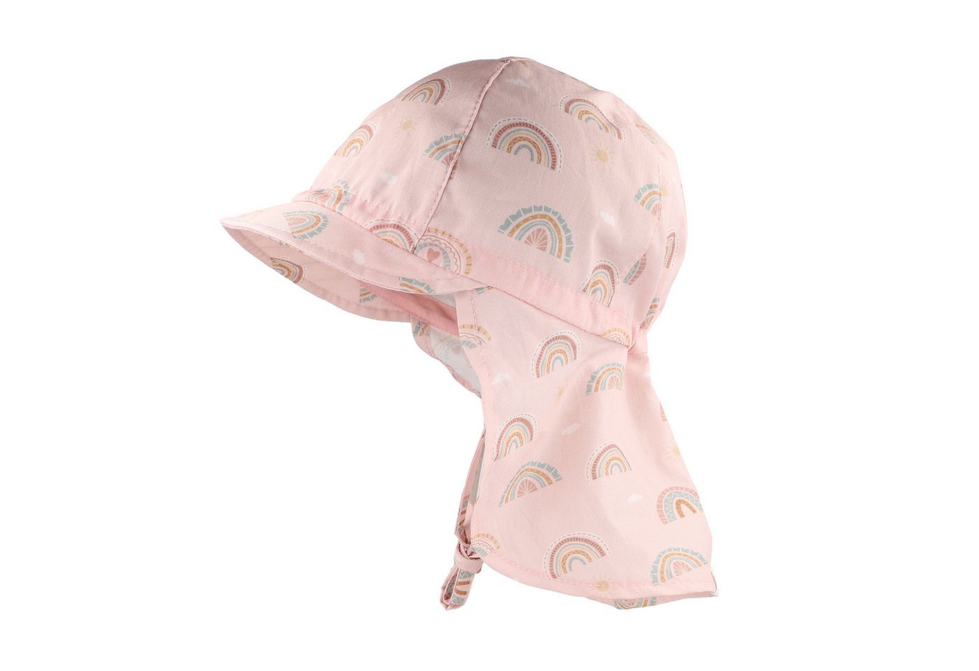 MAXIMO Fischerhut MINI GIRL-Schildmütze, Druck, Nackenschutz, Futter, Bindeband (1-St)