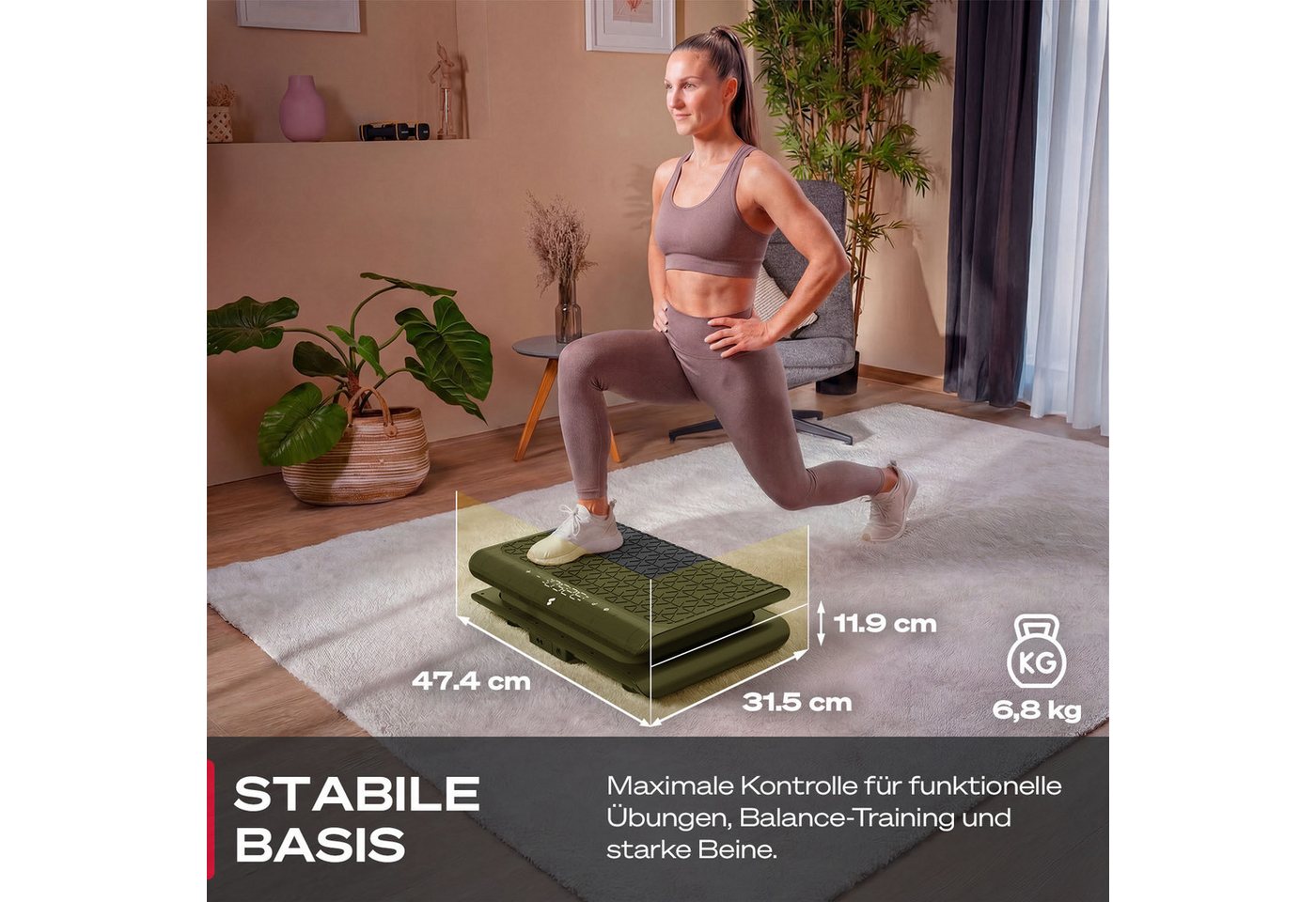 Sportstech Vibrationsplatte sVibe Lite, 200 W, 99 Intensitätsstufen