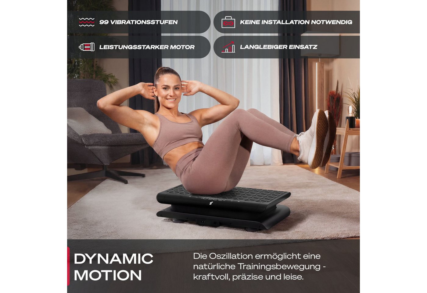 Sportstech Vibrationsplatte sVibe Lite, 200 W, 99 Intensitätsstufen Bild 4