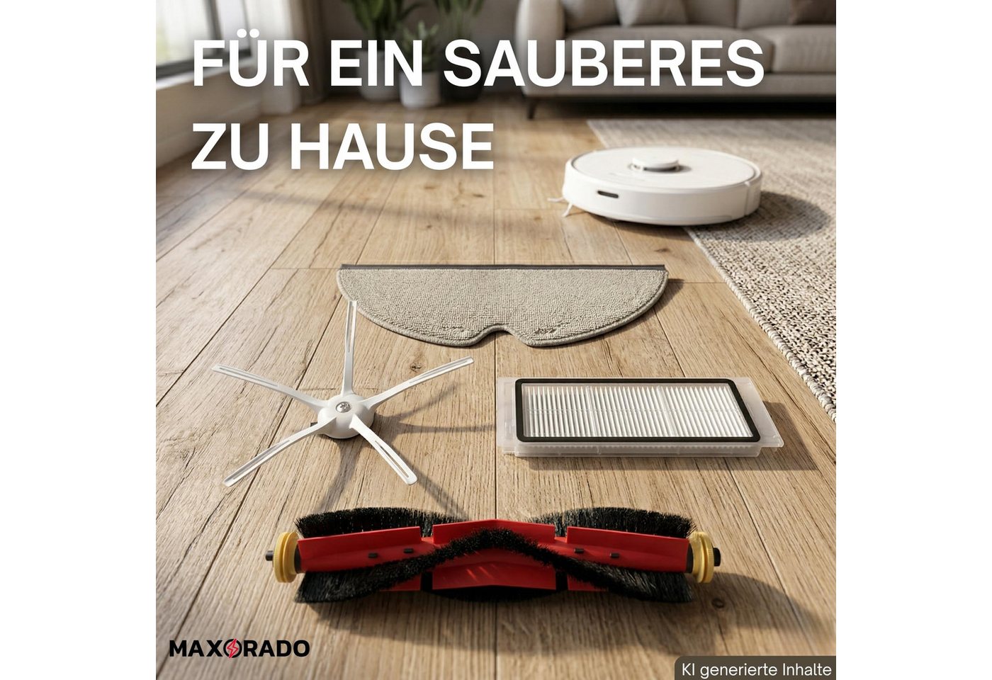 Maxorado Saugroboter Zubehör-Set Zubehör Set passend für Roborock S4 S5 MAX S6 Pure E2 E3 E4 E5 Q5, Zubehör für Saugroboter Bodenwischer, Für Xiaomi C1 Staubsaugerroboter Staubsauger Ersatzteile Bild 2