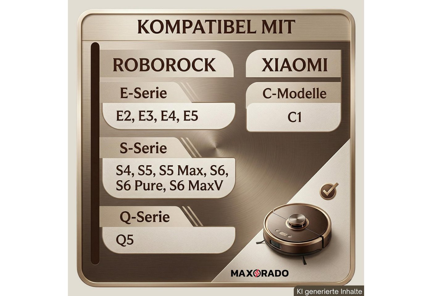 Maxorado Saugroboter Zubehör-Set Zubehör Set passend für Roborock S4 S5 MAX S6 Pure E2 E3 E4 E5 Q5, Zubehör für Saugroboter Bodenwischer, Für Xiaomi C1 Staubsaugerroboter Staubsauger Ersatzteile Bild 3