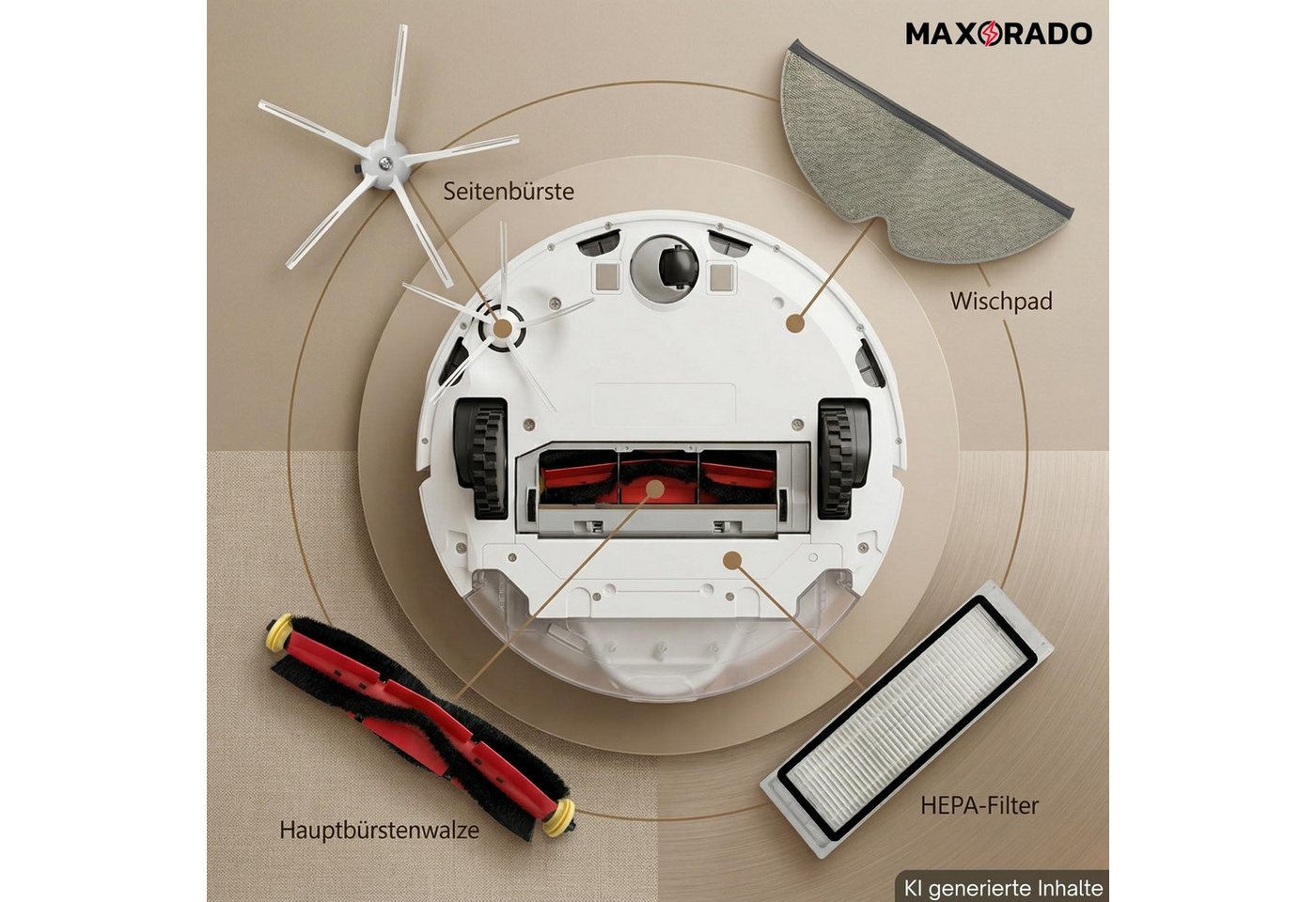 Maxorado Saugroboter Zubehör-Set Zubehör Set passend für Roborock S4 S5 MAX S6 Pure E2 E3 E4 E5 Q5, Zubehör für Saugroboter Bodenwischer, Für Xiaomi C1 Staubsaugerroboter Staubsauger Ersatzteile Bild 4