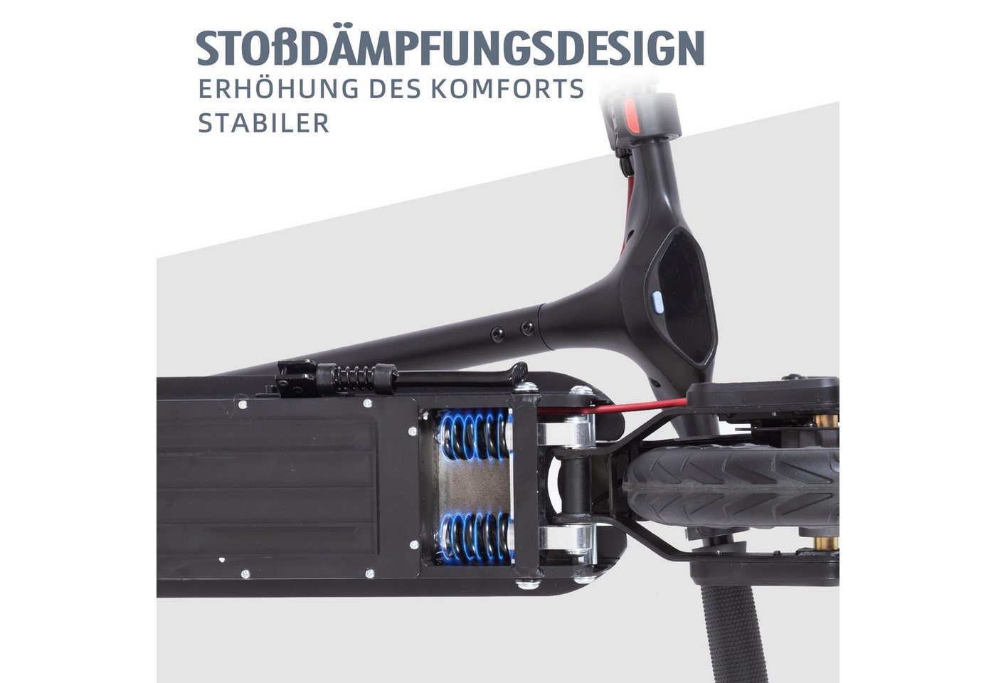 ZWHEEL E-Scooter mit Straßenzulassung 120kg, 10'' klappbarer E-Roller, 35-45km, 500 W, 20 km/h, (mit Schutzblechen, APP, 10'' pannensicherer Vollgummireifen), Elektroroller, klappbar, Stoßdämpfung, Doppels Bremssystem Bild 3