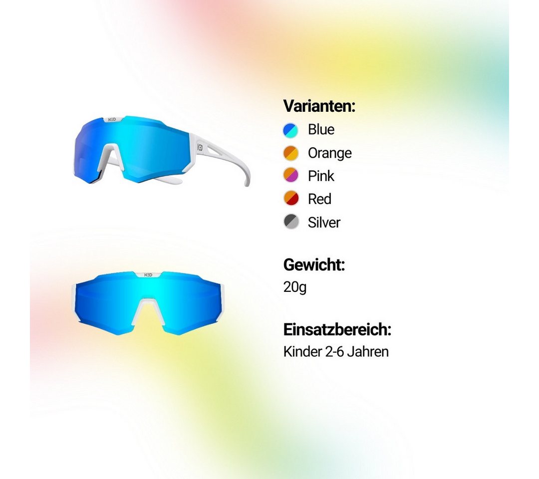 KED Fahrradbrille Ghost Kids Fahrradbrille, Ultraleicht, Stoßfeste Polycarbonat-Gläser, UV-Schutz, Alter 2-6 Jahre Bild 4