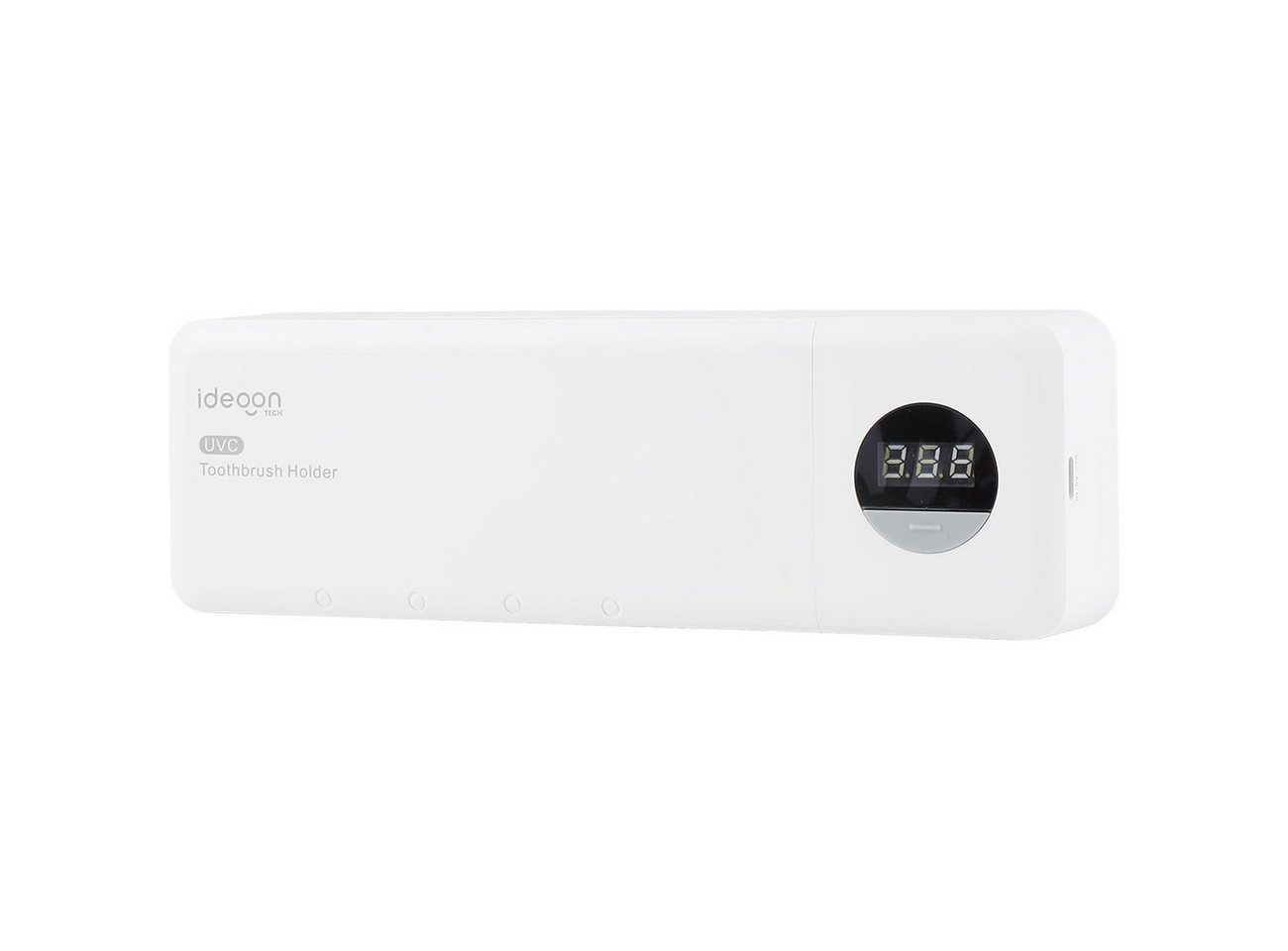 shop'n smile ideoon UV-Zahnbürstenhalter UV Zahnbürstenhalter Sterilisator mit Akku LCD-Display & Trocknung, 1-tlg., 1er-Set & 2er-Set, 2 UV-LEDs/4 Steckplätze/feuchtigkeitsbeständig/Ladezeit ca. 3–4 St. Bild 2
