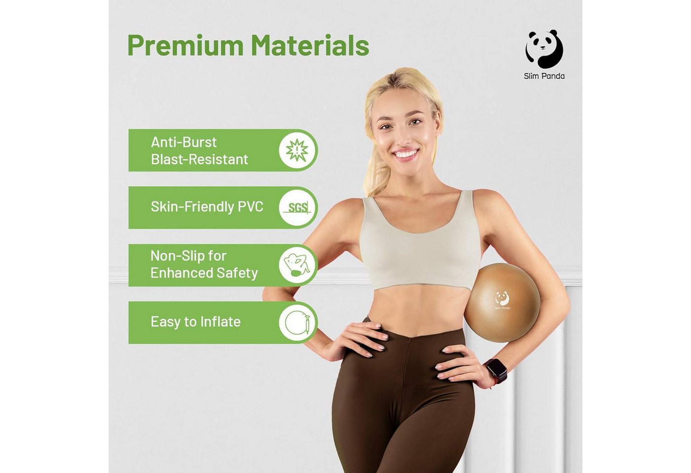 LuxusKollektion Gymnastikball Gymnastikball 23cm klein Pilates Yoga aufblasbar Roségold Bild 2