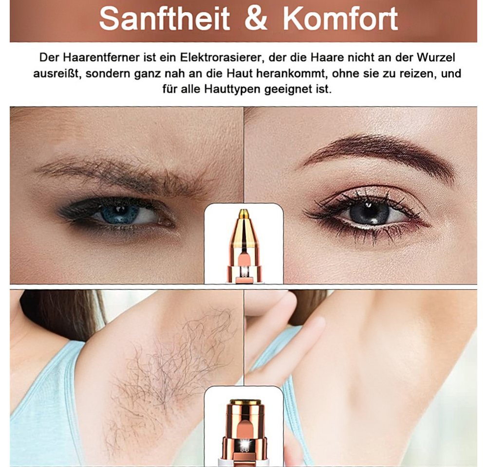 AFKSMILE Haarentferner-Set 2 in 1 Augenbrauenrasierer Elektrisch und Gesichtsrasierer Frauen, Gesichtshaarentferner für Sanfte Rasur,Unterwegs-Epilierer-Augenbrauen Bild 2