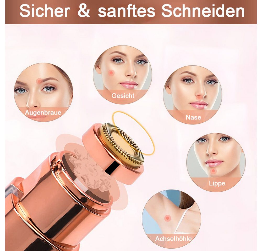 AFKSMILE Haarentferner-Set 2 in 1 Augenbrauenrasierer Elektrisch und Gesichtsrasierer Frauen, Gesichtshaarentferner für Sanfte Rasur,Unterwegs-Epilierer-Augenbrauen Bild 5