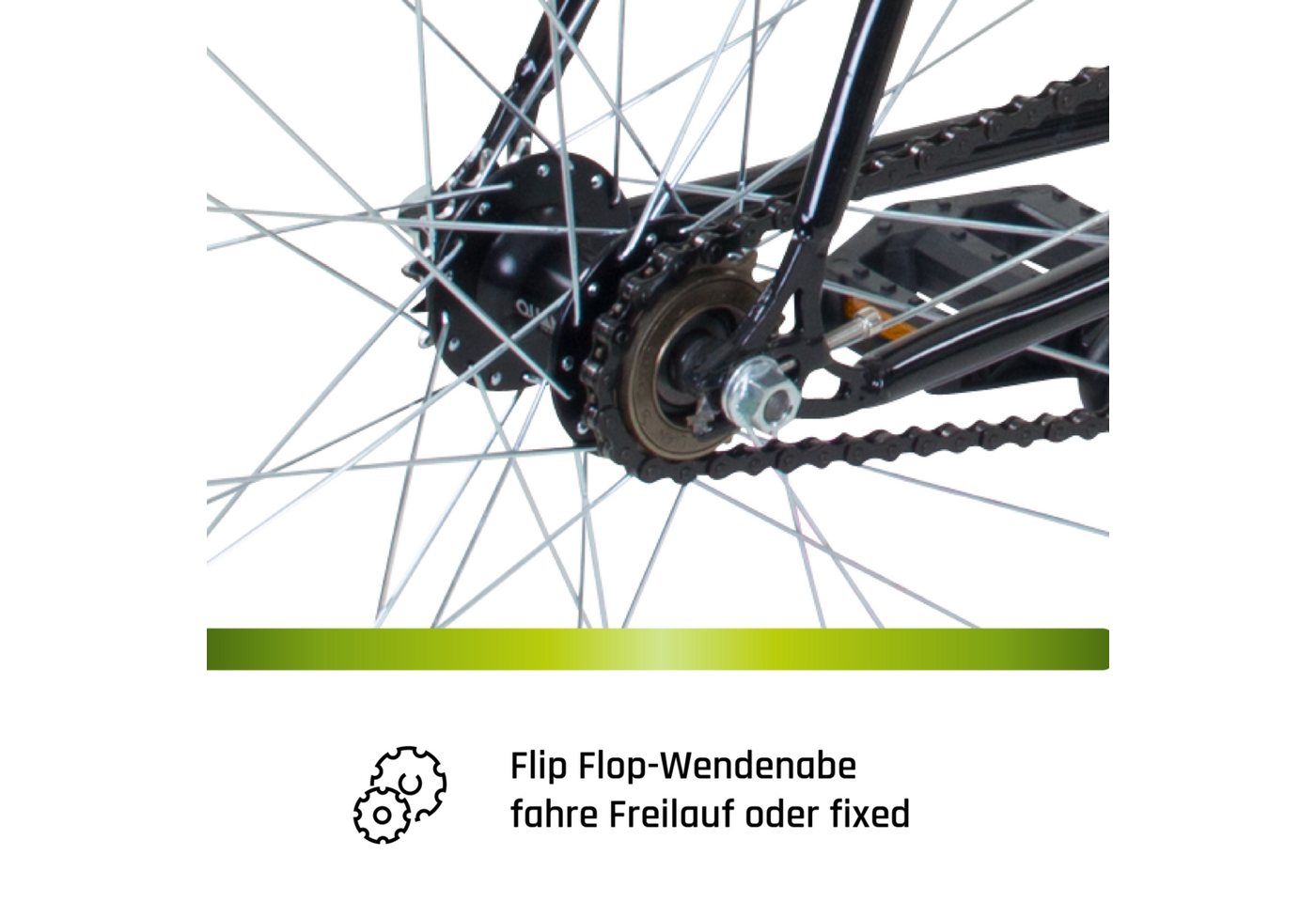 Galano Singlespeed Blade, 1 Gang, ohne Schaltung, Fixie Fahrrad Singlespeed Damen Herren 165 - 195 cm retro Urban Bike