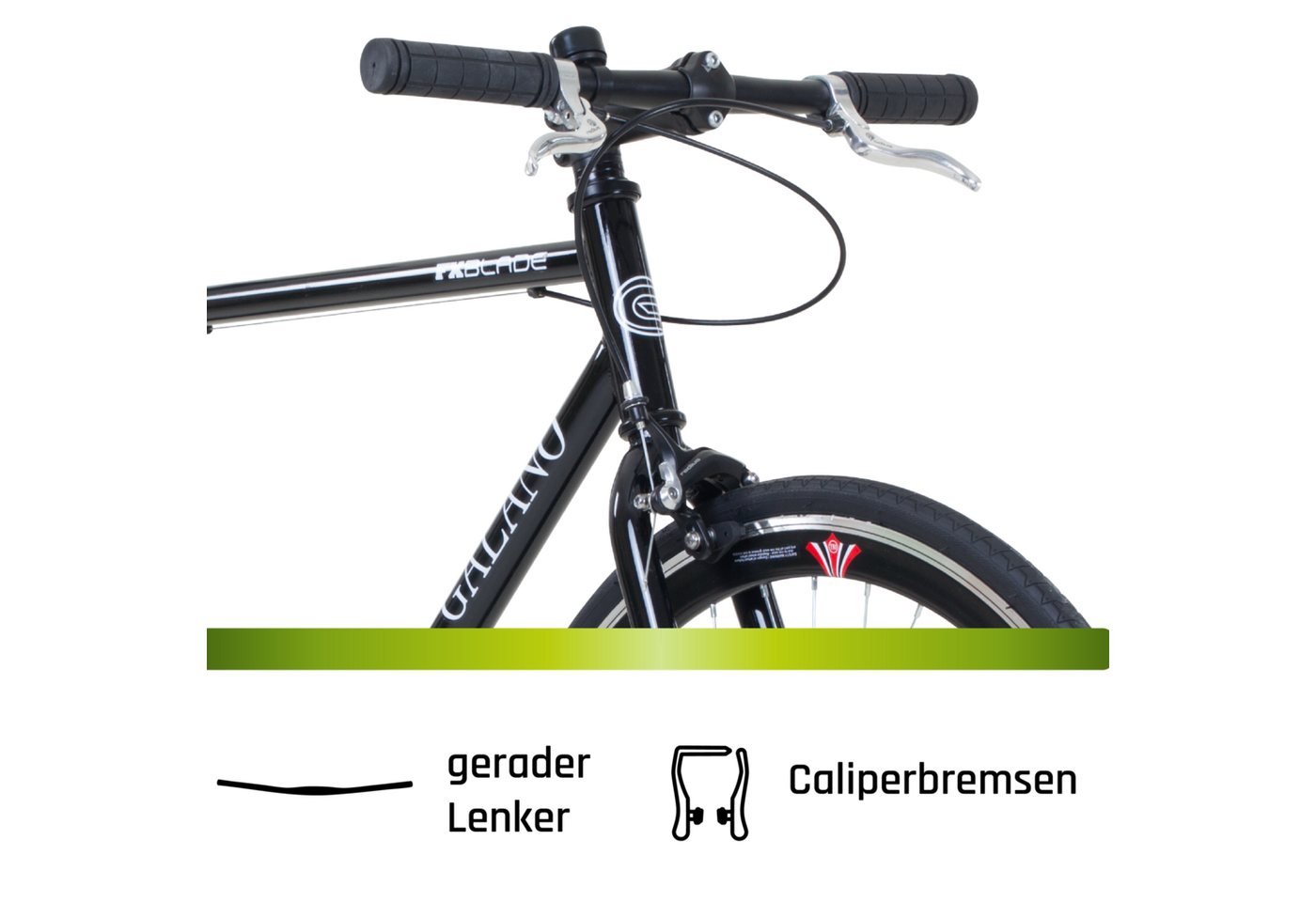 Galano Singlespeed Blade, 1 Gang, ohne Schaltung, Fixie Fahrrad Singlespeed Damen Herren 165 - 195 cm retro Urban Bike Bild 5