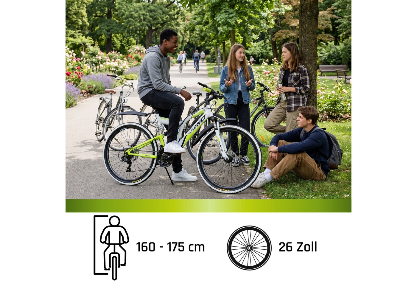 Galano Mountainbike Volt DS, 21 Gang, Kettenschaltung, 26 Zoll Jugendfahrrad MTB Fully ab 160 cm für Mädchen und Jungen Bild 5