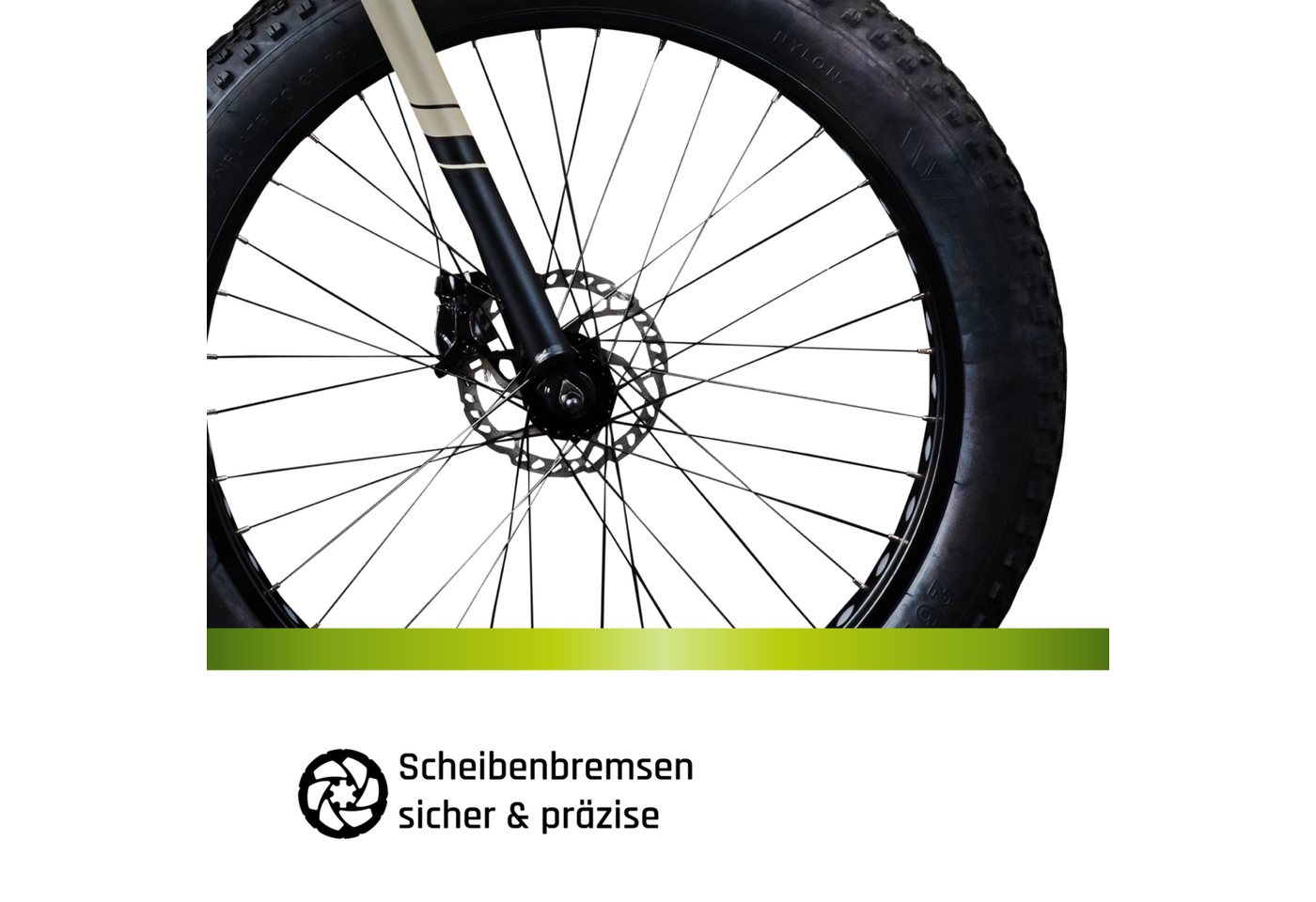 Galano Mountainbike Fatman 4.0, 7 Gang Shimano Tourney Schaltwerk, Kettenschaltung, 26 Zoll Fatbike für Damen und Herren 155 - 180 cm MTB Fahrrad Fat Bike Bild 3