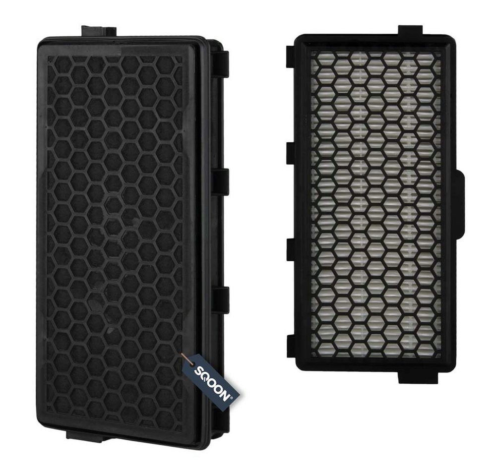 SQOON HEPA-Filter passend für Miele S8340 S8 S6 S5 S4 Complete C2/C3 Compact C1/C2, Zubehör für Bodenstaubsauger, HEPA-Filter