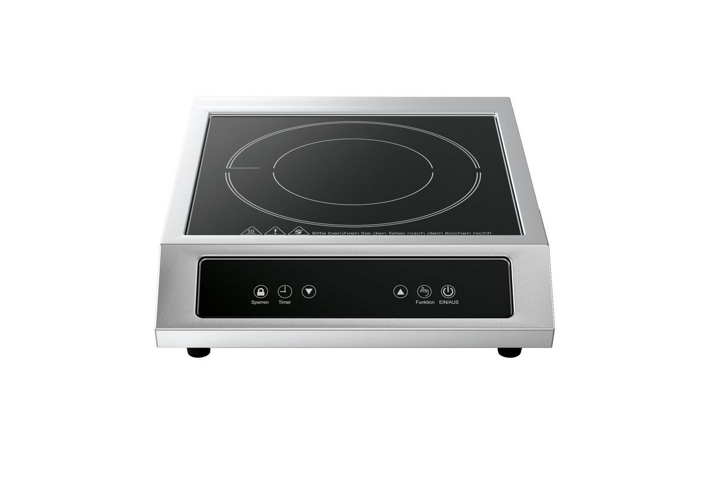 B&S Einzel-Induktionskochplatte Profi Induktionsplatte 3500W Edelstahlgehäuse - 11 Leisstungstufen