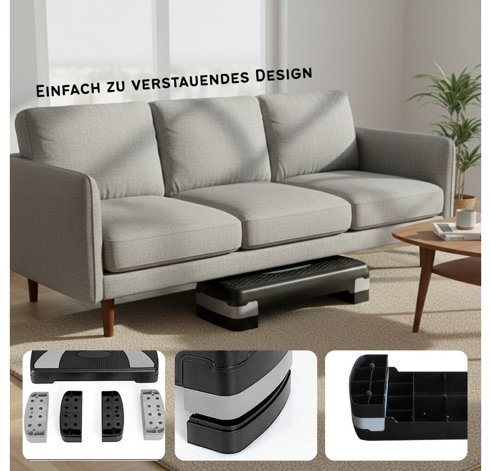 Endless Stepper Aerobic-Übung höhenverstellbar mit 2, ABS-Kunststoff, Für Unisex (1 Aerobic Stepper, Non Slip Surface), für Zuhause, Übung Workout-Plattform