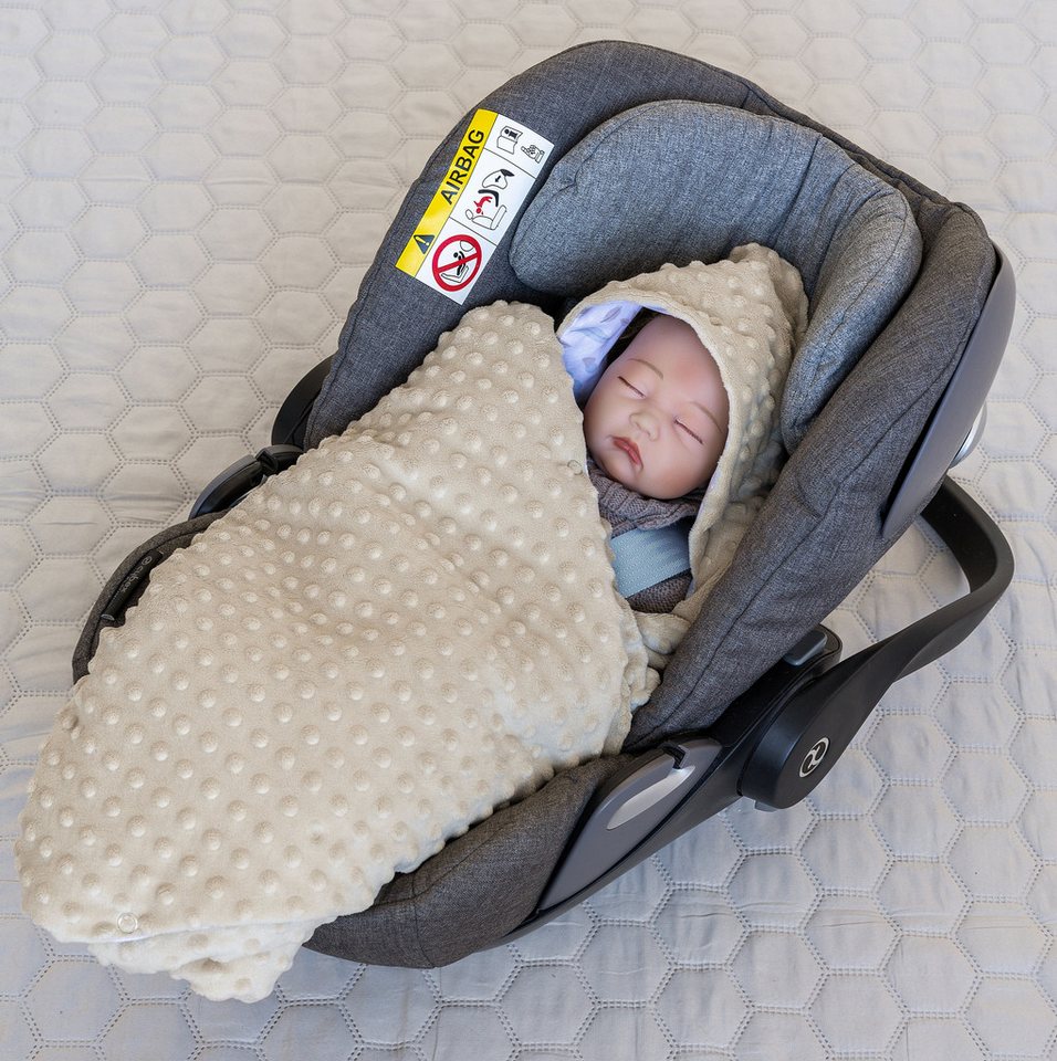 Loolay Babytrage Einschlagdecke für Kinder Autositz und Babyschale Babytrage 90 x 90 cm (MINKY/ Baumwolle Kuscheldecke Kinderwagendecke Babydecke, Neugeborene Babyausstattung PREMIUM Geschenk), LOOLAY® - 100% Europäische Stoffe und Kleinserien-Nähen!