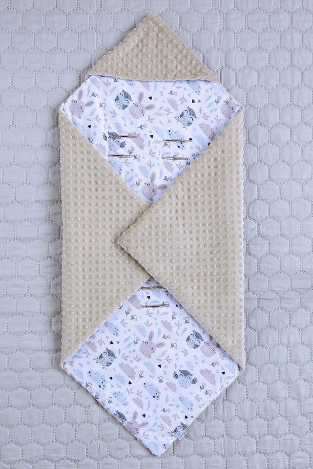 Loolay Babytrage Einschlagdecke für Kinder Autositz und Babyschale Babytrage 90 x 90 cm (MINKY/ Baumwolle Kuscheldecke Kinderwagendecke Babydecke, Neugeborene Babyausstattung PREMIUM Geschenk), LOOLAY® - 100% Europäische Stoffe und Kleinserien-Nähen! Bild 4