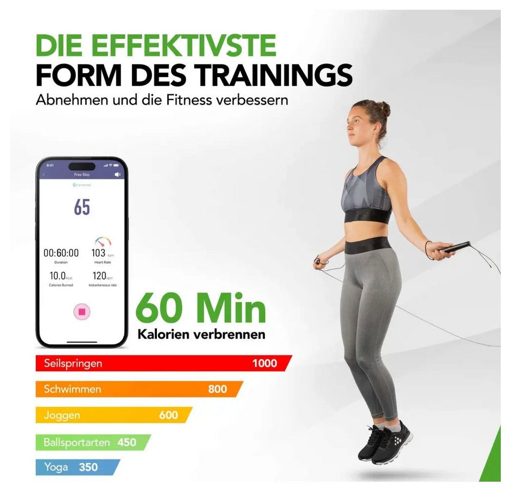 Sport-Knight® Springseil Bluetooth Springseil mit LCD und App, 4 Modi, verstellbar, HIIT Bild 3