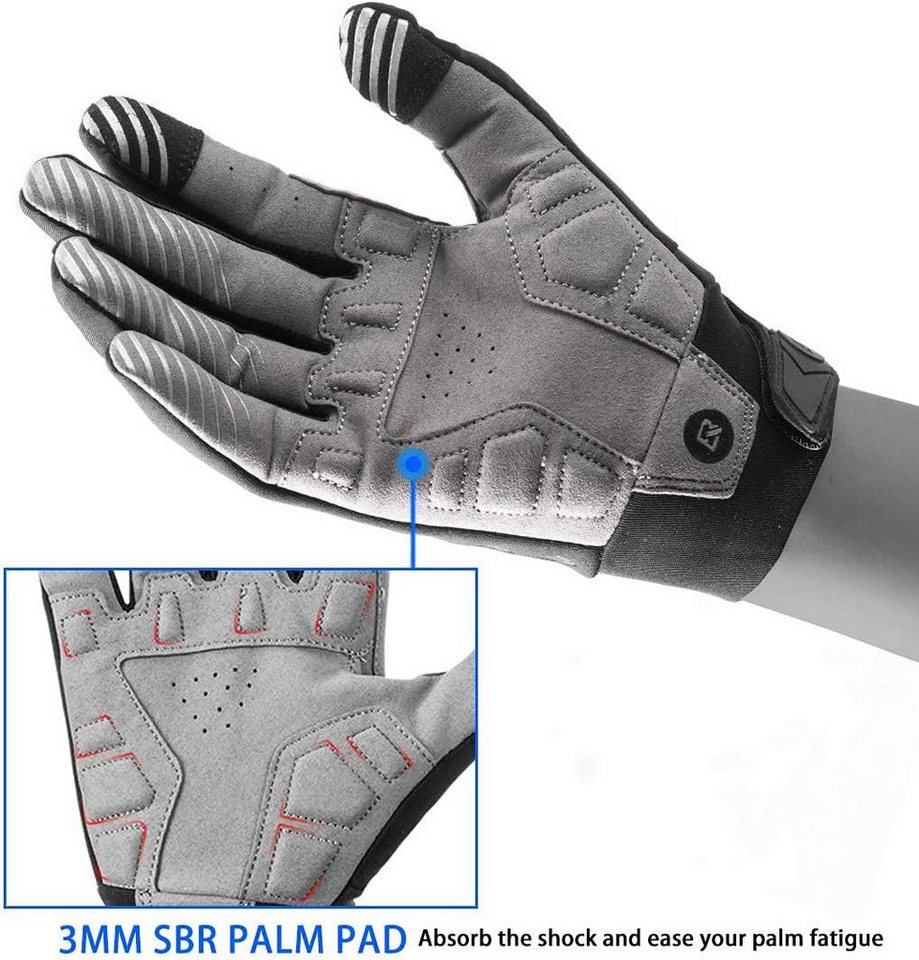 ROCKBROS Fahrradhandschuhe Handschuhe für Frühling Herbst Winddicht Stoßfest Touchscreen (1-St) Vollfinger Handschuhe für Outdoor-Sports Laufen, Damen Herren Bild 3