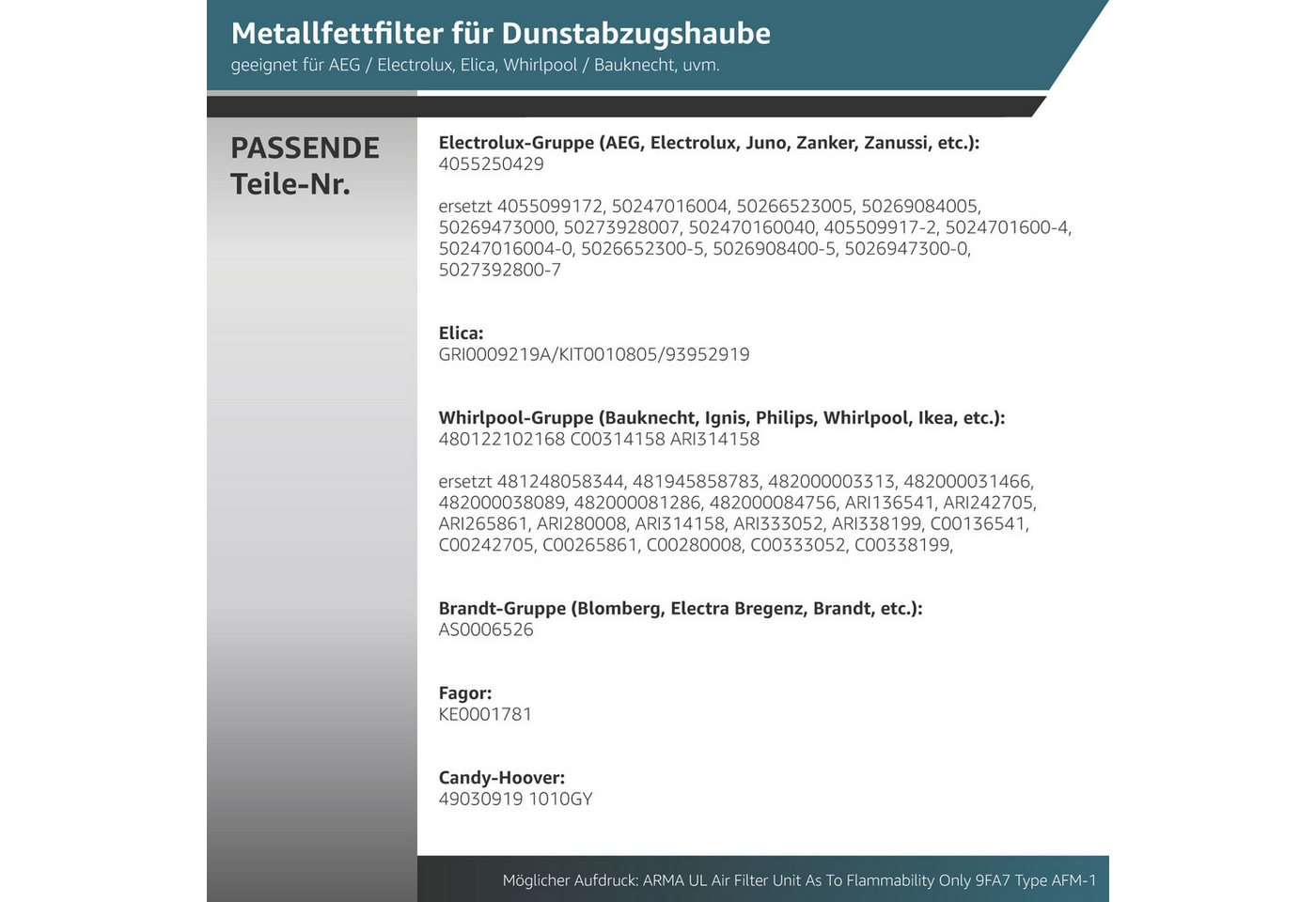 Kenekos Fettfilter Metall 2 Stück Austauschfilter Ersatzfilter, Zubehör für AEG 405525042-9 4055250429, Elica 93952919 GRI0009219A, KIT0010805 Whirlpool C00314158 ARI314158 Bild 3