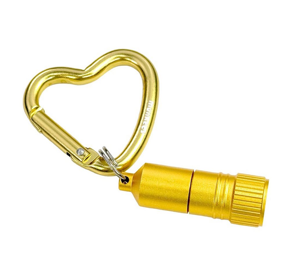Munkees Taschenlampe Mini LED-Leuchte mit Herz-Karabiner, gold (Einzelartikel, 1-St), kompakt, leicht, Karabiner Bild 4