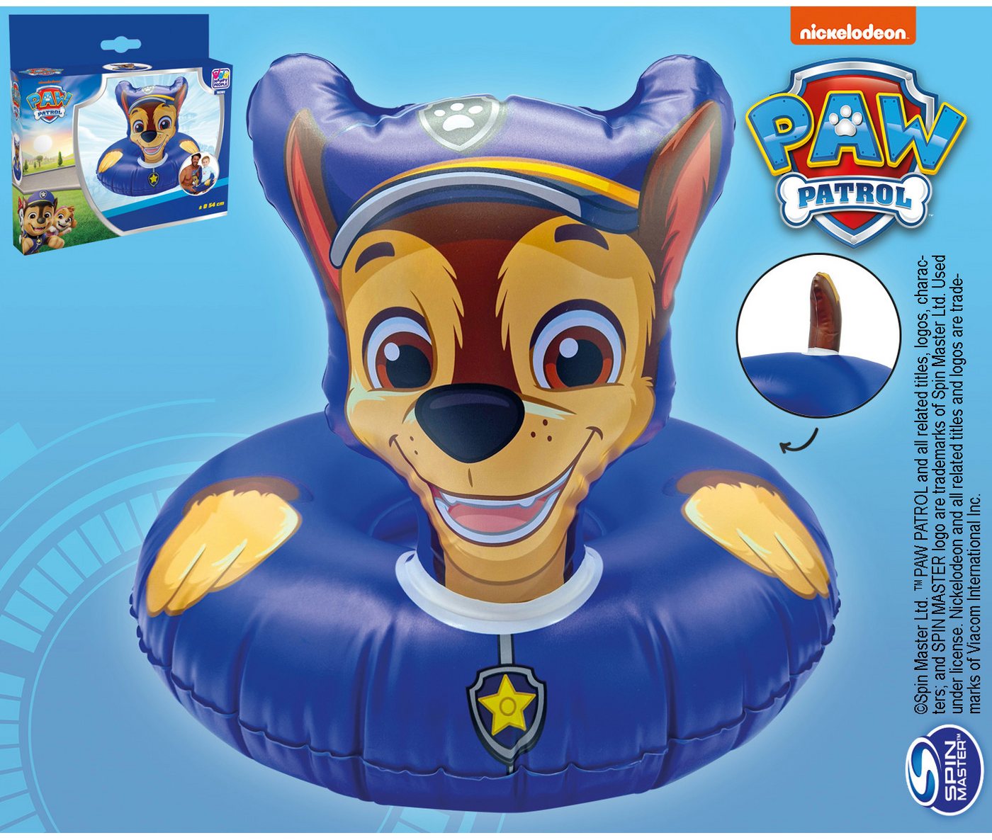 Happy People Schwimmreifen Schwimmring Paw Patrol Chase 54x59x41cm, Lizenzmotiv Paw Patrol Bild 2