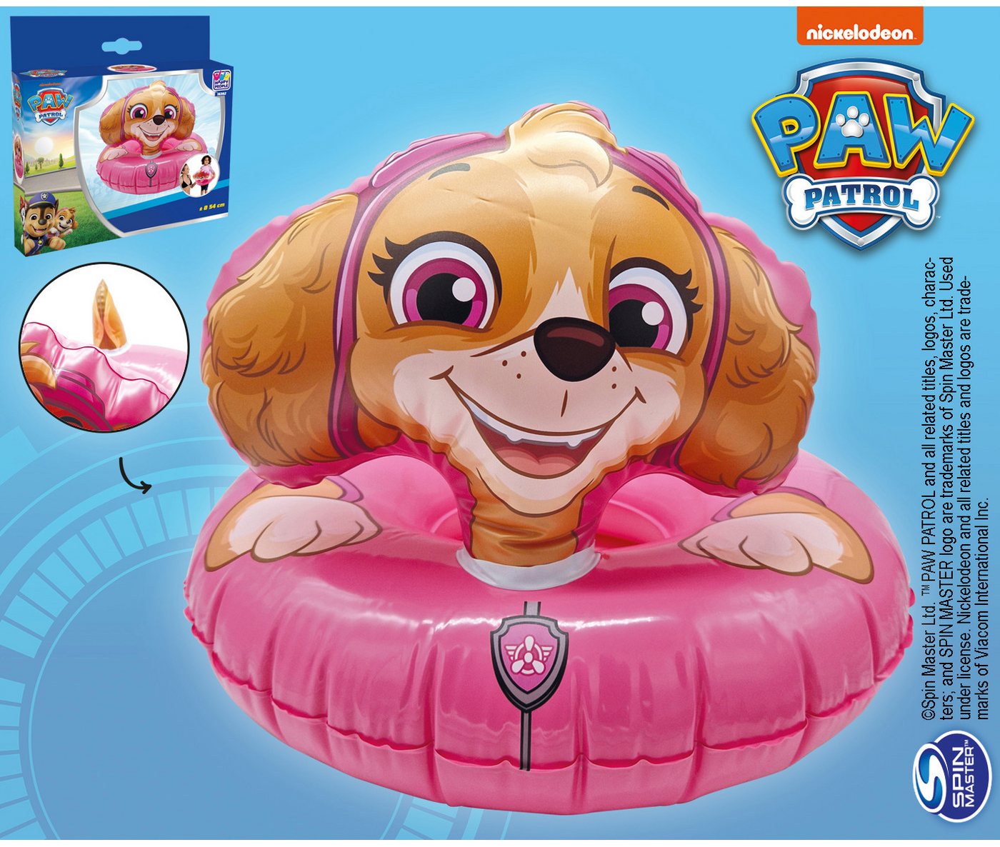 Happy People Schwimmreifen Schwimmring Paw Patrol Skye 54x59x41cm, Lizenzmotiv Paw Patrol Bild 2