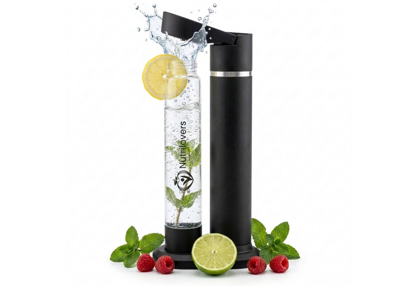 Nutrilovers Wassersprudler NUTRI-STREAM Wassersprudler C02 Edelstahl Schwarz, patentiertes System Bild 4