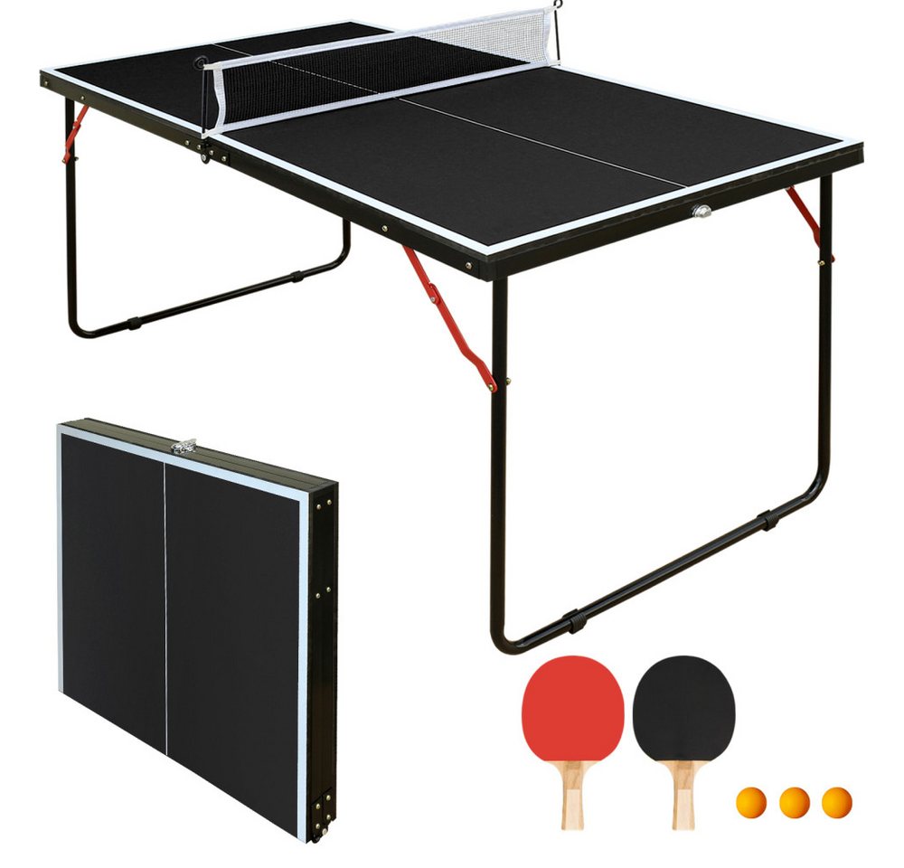 BBWL Tischtennisplatte 137,2 cm MDF inkl. Netz, 2 Schläger & 3 Bälle, Kompakter klappbarer Tischtennistisch für Indoor & Outdoor Spiele Bild 2