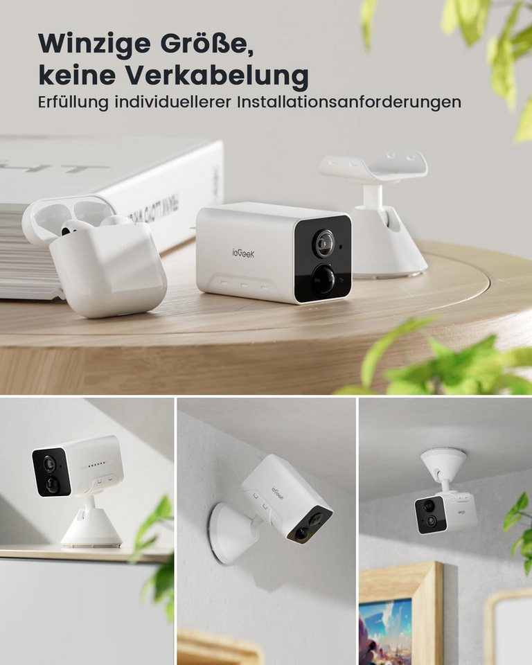 TWUFY IP-Überwachungskamera Mini Kamera WiFi Überwachungskamera Innen,Kamera Überwachung Innen (Innenbereich, Innen, 1-tlg., 2K Mini Kamera kabellos mit Nachtsicht & AI-Alarm, Mit Akku Kompakte Sicherheitskamera mit Bewegungsmelder/Nachtsicht) Bild 4