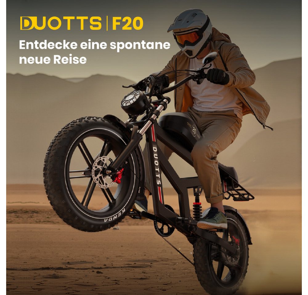 DUOTTS E-Bike max140km, APP-Sicherheit 1404wh 20×4,0 Zoll Fat-Tires 7-Gang Unisex, Kettenschaltung, Heckmotor, 1404 Wh, APP-Steuerung 1404wh Elektrofahrrad max140km Bild 2