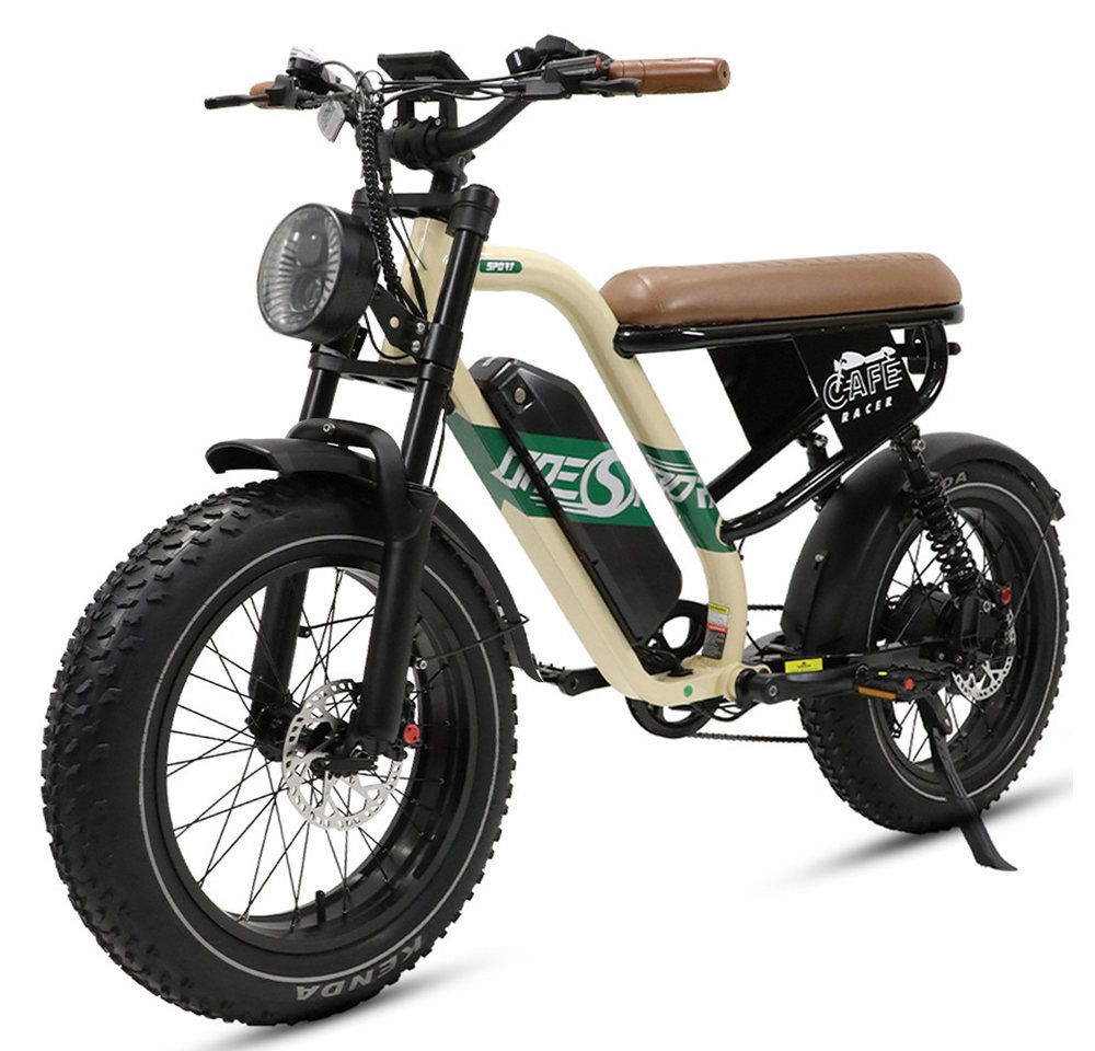Vankel E-Bike Cityrad herren Elektrofahrrad 648WH cityrad 20×4.0 Zoll damen 13.5AH 65Nm, Kettenschaltung, Heckmotor, 648 Wh, Retro E-Fatbike mit hydraulischen Scheibenbremse Bild 4