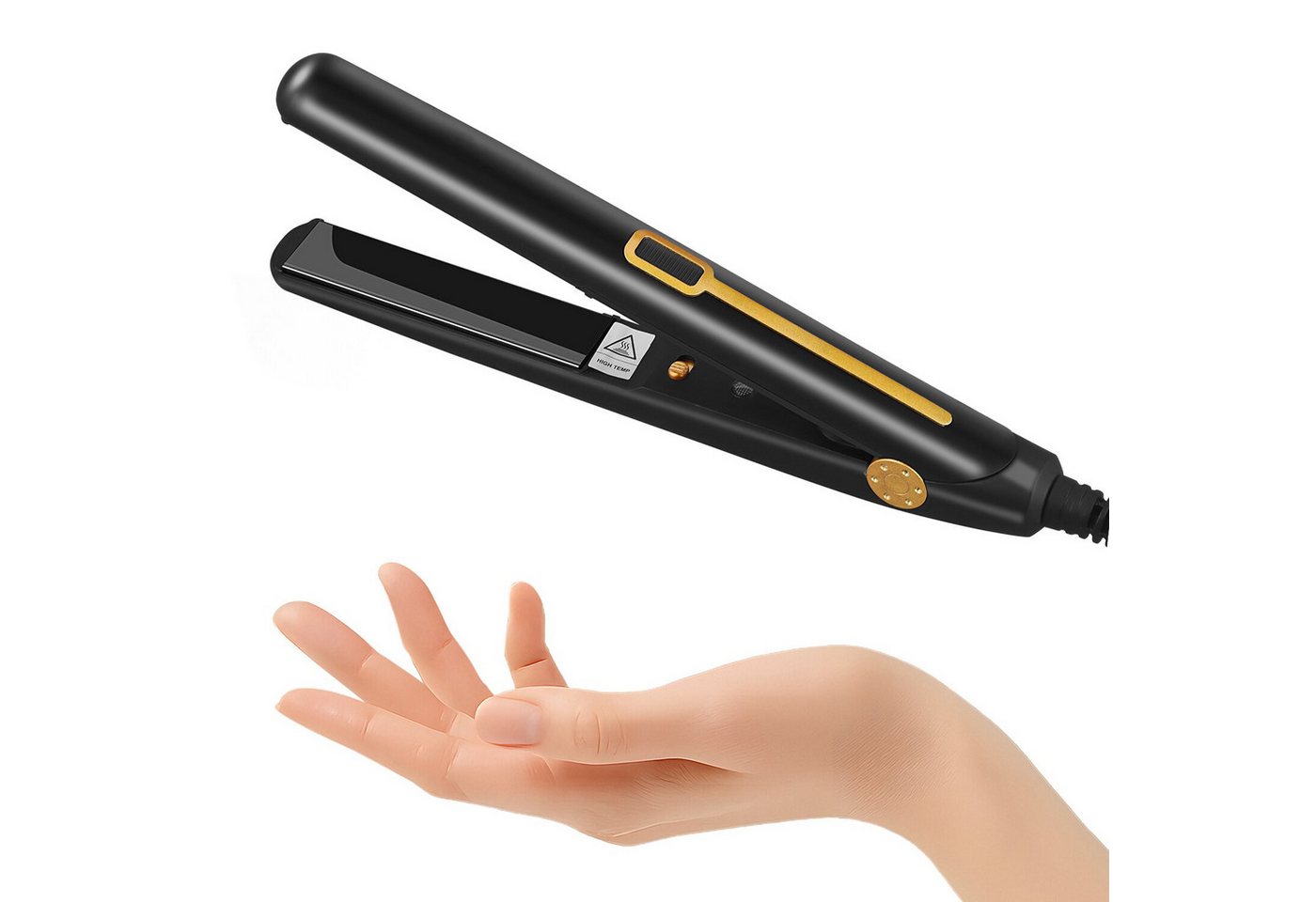 CkeyiN Pro Glätteisen Tragbarer,Haarglätter 2 in 1,Mini Haarglätter Keramik, 27 W,PTC-Heizelement,110-240 V, für Kurzes und Langes Haar Bild 2