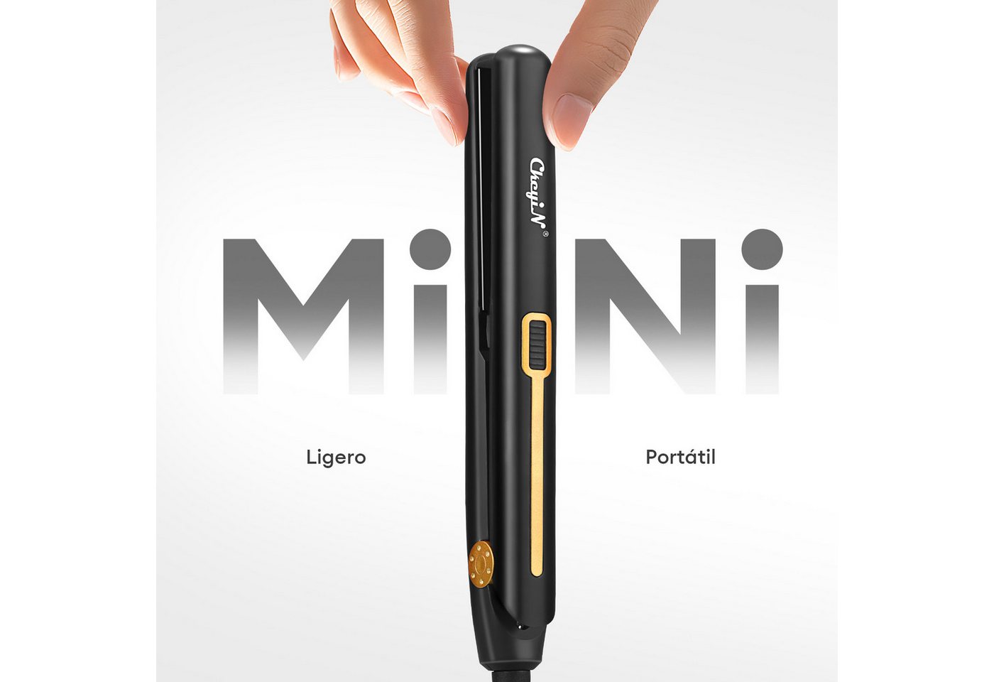 CkeyiN Pro Glätteisen Tragbarer,Haarglätter 2 in 1,Mini Haarglätter Keramik, 27 W,PTC-Heizelement,110-240 V, für Kurzes und Langes Haar Bild 3
