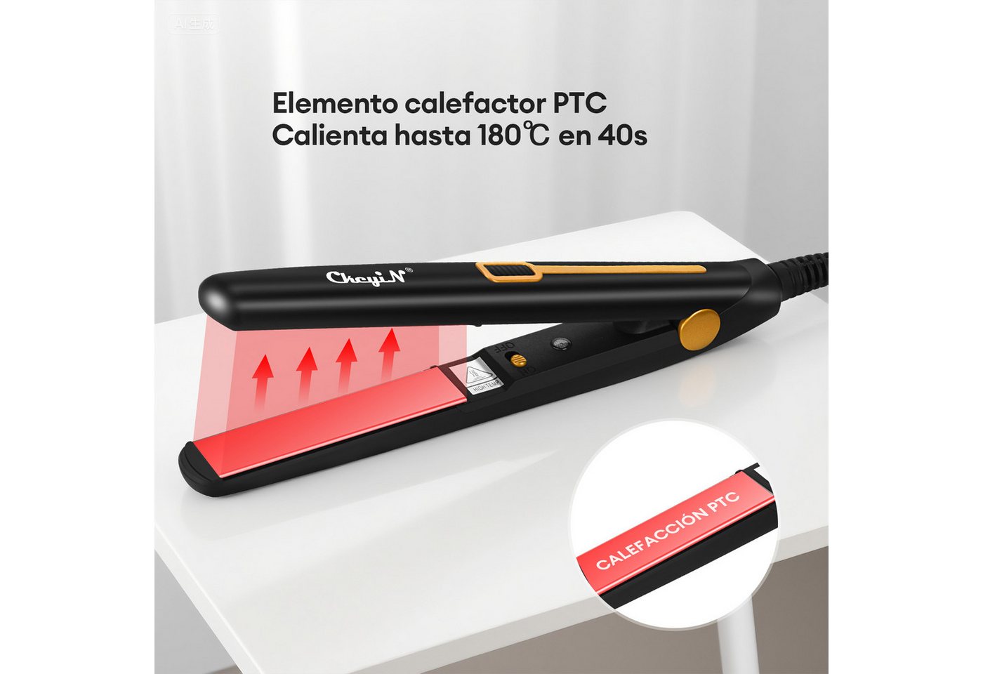 CkeyiN Pro Glätteisen Tragbarer,Haarglätter 2 in 1,Mini Haarglätter Keramik, 27 W,PTC-Heizelement,110-240 V, für Kurzes und Langes Haar Bild 5