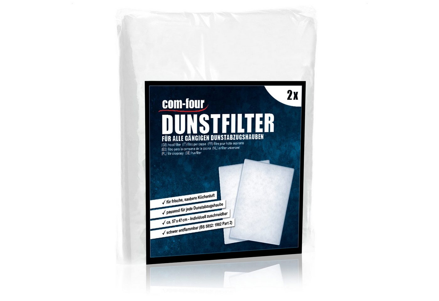 com-four Fettfilter Filter für Dunstabzugshaube zuschneidbar Bild 5
