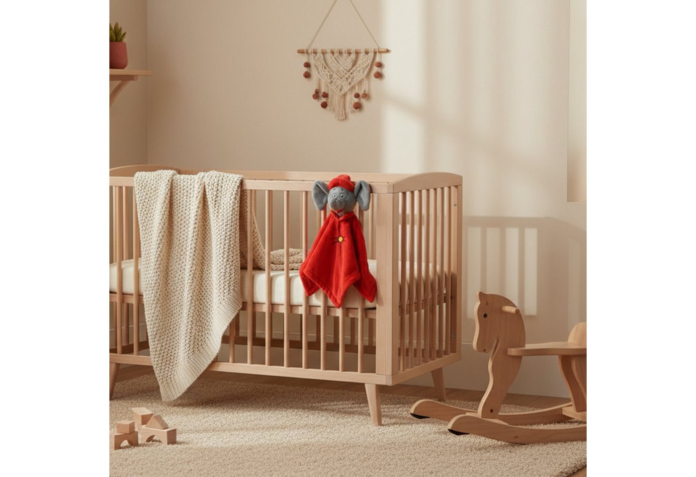 MTOnlinehandel Kuscheltuch Benjamin Blümchen 35x35 cm – Schmusetuch für Babys & Kleinkinder, (1-tlg), Sanfter Begleiter für kleine Fans – ideal zum Kuscheln und Einschlafen Bild 3