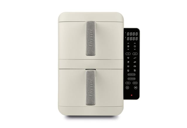 Girmi Heißluftfritteuse FG4101 Ecofrit Dual FG41 9 Liter, 2 Garkörbe, SYNC- & MATCH-Funktion, 2400 W, 2 Garzonen je 4,5 Liter, 9 Programme, Zubehör