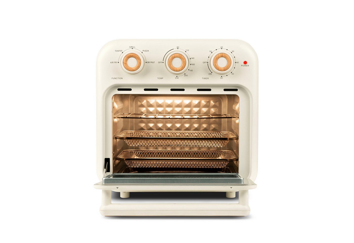 Girmi Heißluftfritteuse & Multifunktionsofen FG2801 Ecofrit 14L FG28, Maxi-Lüfter, bis 230 °C, 1400 W, 5 Programme, Innenbeleuchtung, Rezeptbuch, Zubehör Bild 3