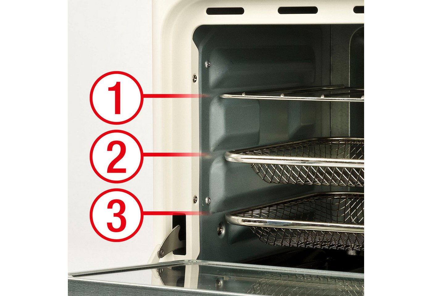 Girmi Heißluftfritteuse & Multifunktionsofen FG2801 Ecofrit 14L FG28, Maxi-Lüfter, bis 230 °C, 1400 W, 5 Programme, Innenbeleuchtung, Rezeptbuch, Zubehör Bild 5
