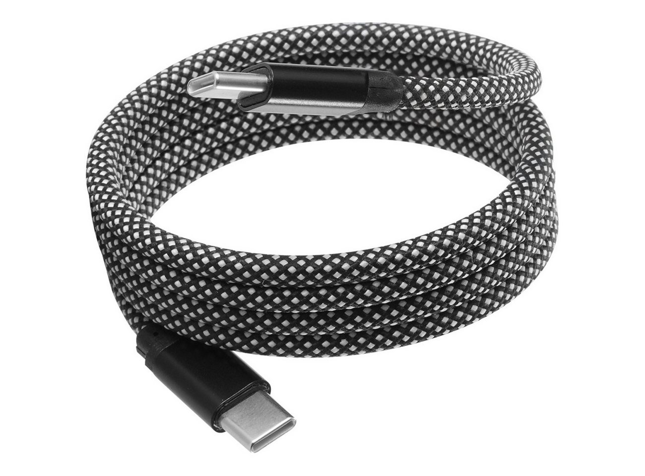 shop'n smile ideoon 100W USB-C Ladekabel 1m magnetische Aufrollfunktion Schnellladefähig USB-Kabel, Datenübertragung bis 480 Mbit/s, knotenfreies Aufrollen, 1m Bild 2